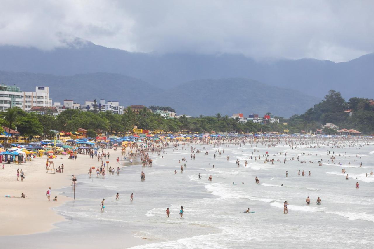Lindo apê 1 min a pé da areia da Praia Grande-O mais perto! com Varanda Ubatuba Exterior foto